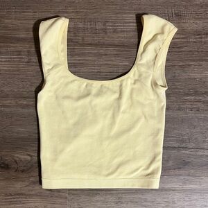 Garage Ribbed Yellow Crop Top